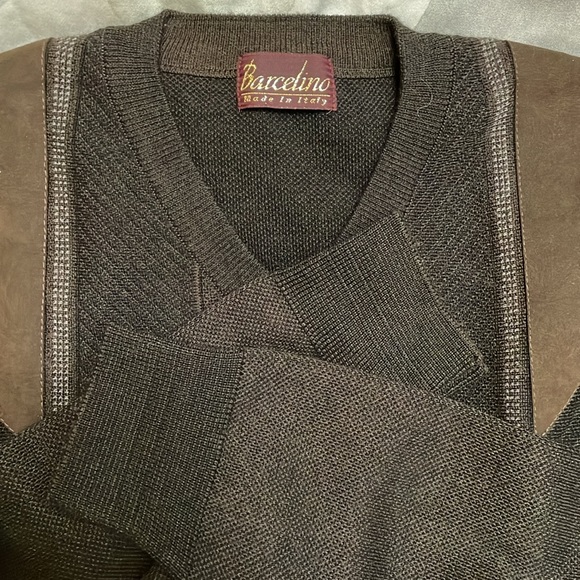 Barcelino Men’s Wool Mid Century Classic Gentlemen’s Brown Sweater Size Medium - Picture 3 of 9